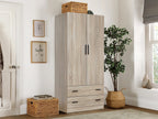 Bram 2 Door Wardrobe with 2 Drawers - Oak