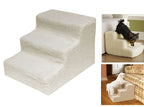 Pet Stairs Soft Plush Steps Ladder - CREAM