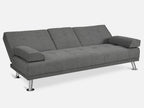 VENICE 3 Seater Sofa bed with Cup Holders - DARK GREY