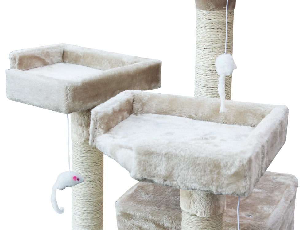 BINGO Cat Tree House 185cm 7 Levels - BEIGE