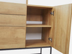 XOAN 4 Drawers Chest Dresser with Mirror - Oak