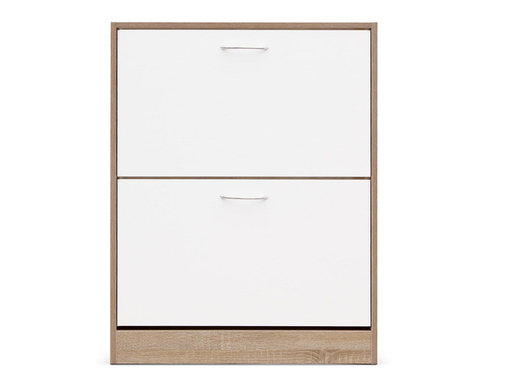 Matilda 2 Drawer Shoe Cabinet Storage Rack - Oak