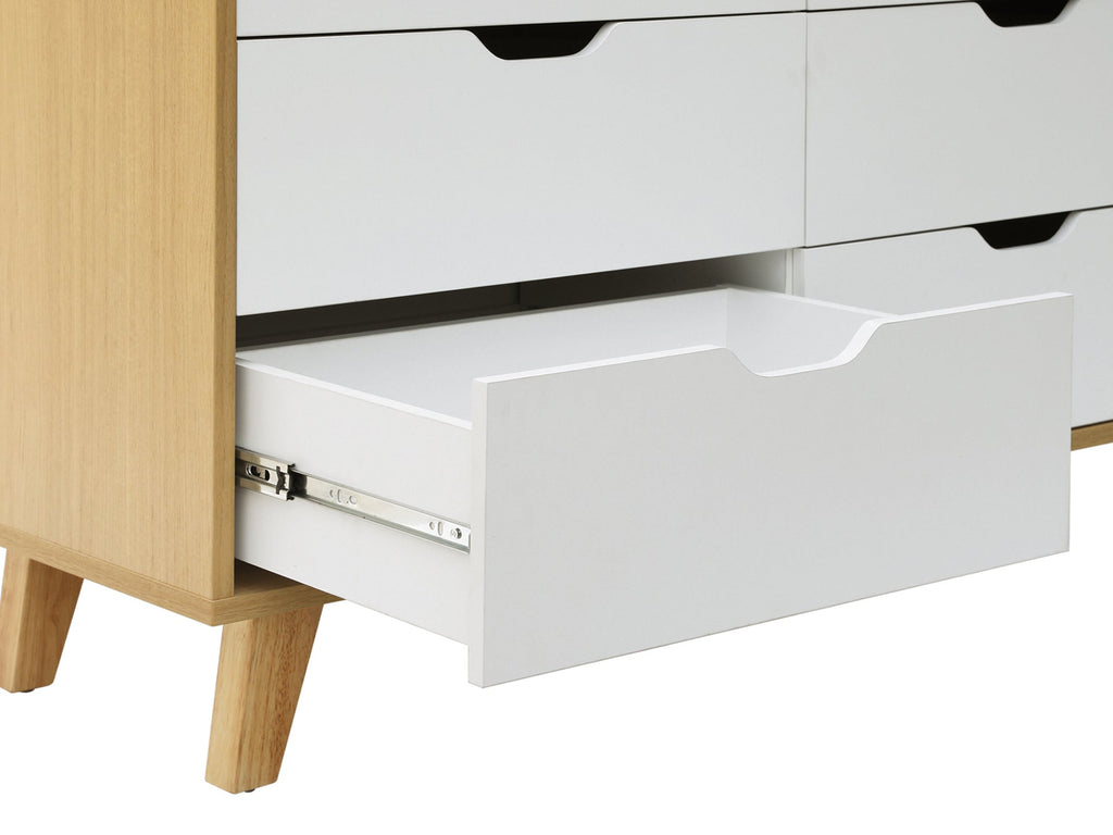 SCHERTZ Wooden Low Boy 8 Drawers - Oak