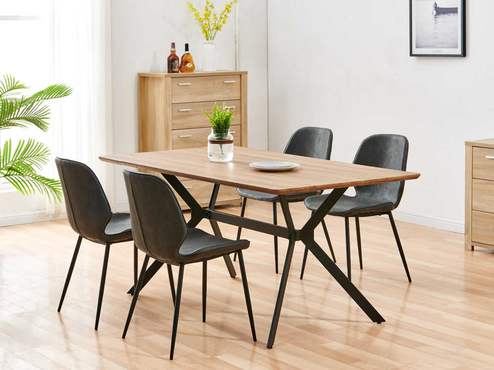 SLOANE 4PCS Dining Chair - DARK GREY