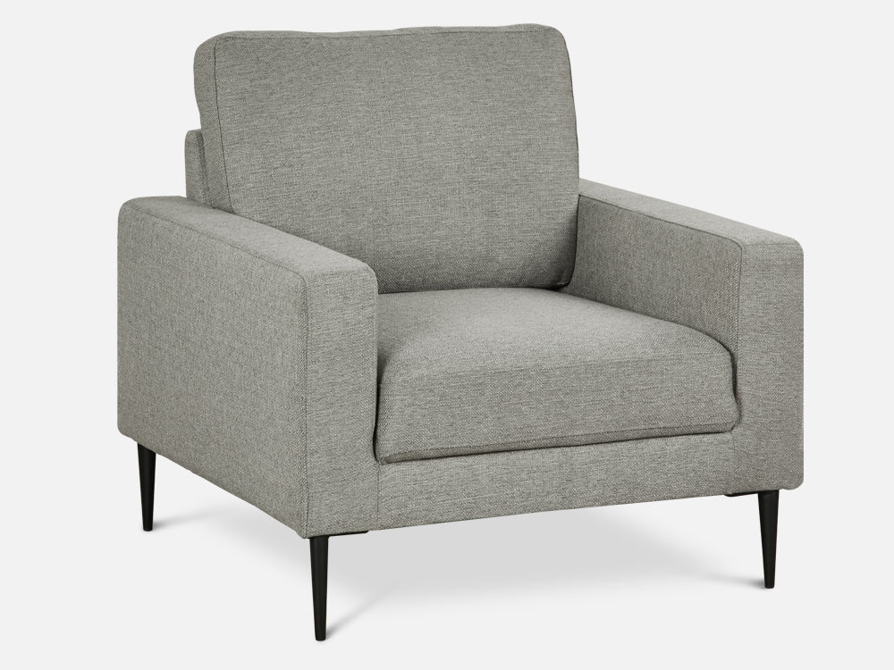 Toronto 3 Piece Sofa Set with 2 Occasional Fabric Chair - Light Grey