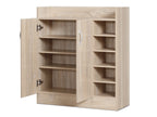 Maui 2 Door Shoe Cabinet Storage Rack - Oak