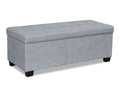 ELLIE Ottoman Footstool Storage Box - GREY