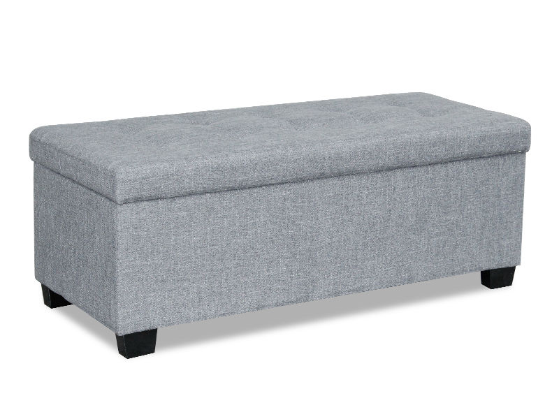ELLIE Ottoman Footstool Storage Box - GREY