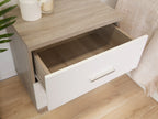 Bram Bedside Table - Oak + White