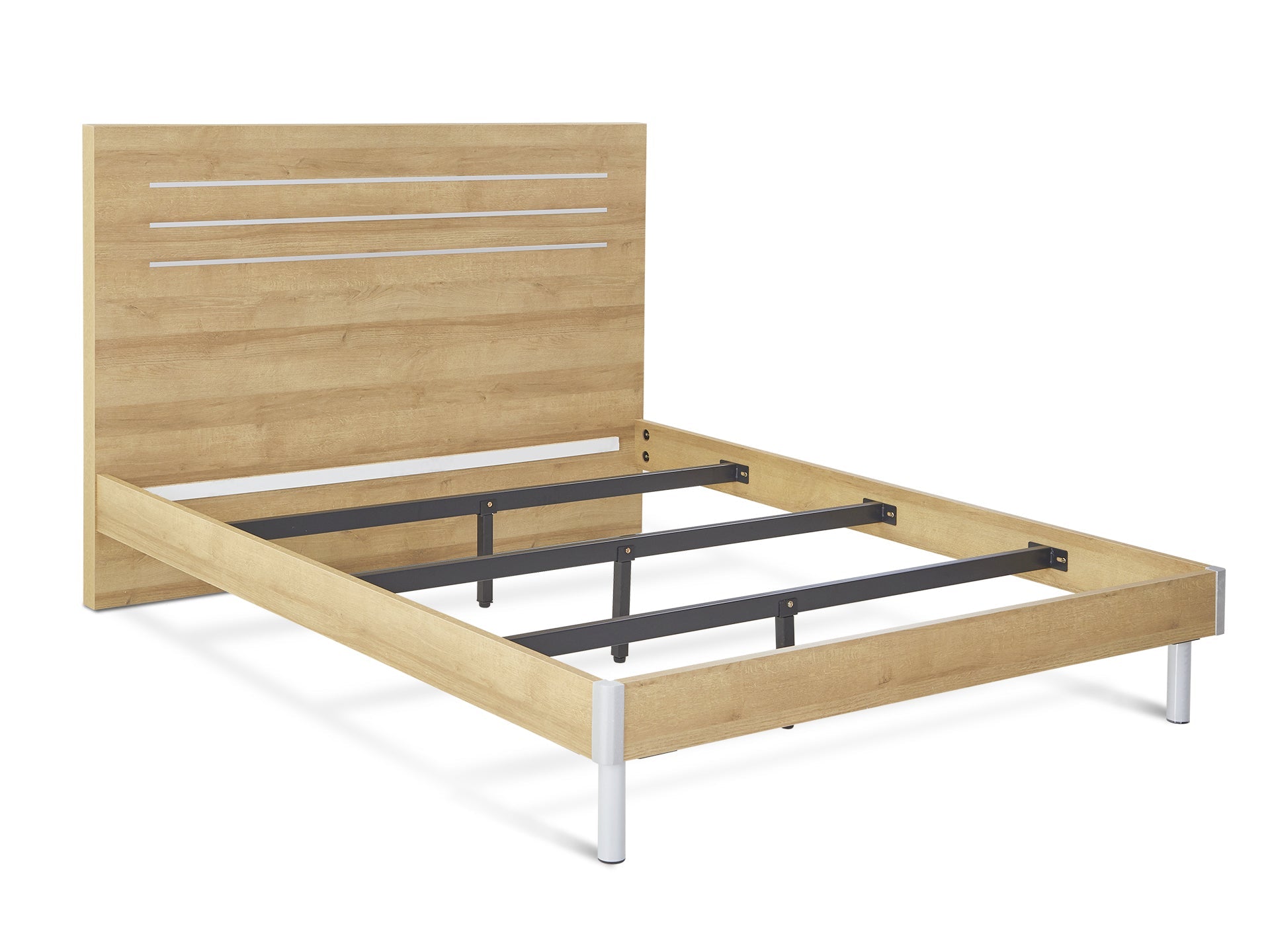 MAKALU King Wooden Bed Frame - Oak