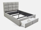MUSALA Queen Bed Frame with Storage - LIGHT GREY