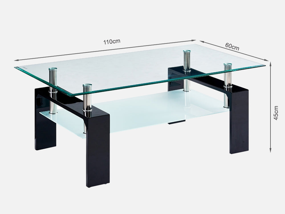 Oakley Coffee Table Fully Tempered - Black