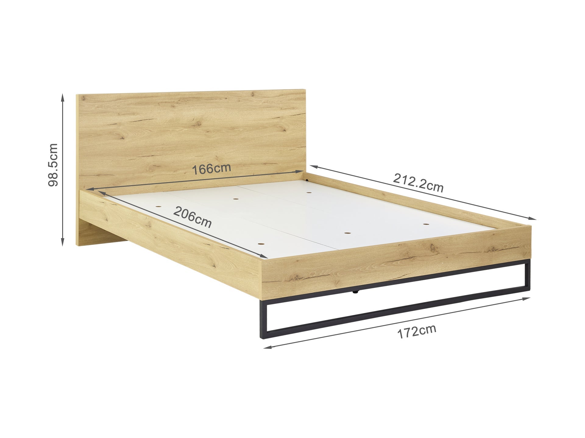 FROHNA King Wooden Bed Frame - Oak