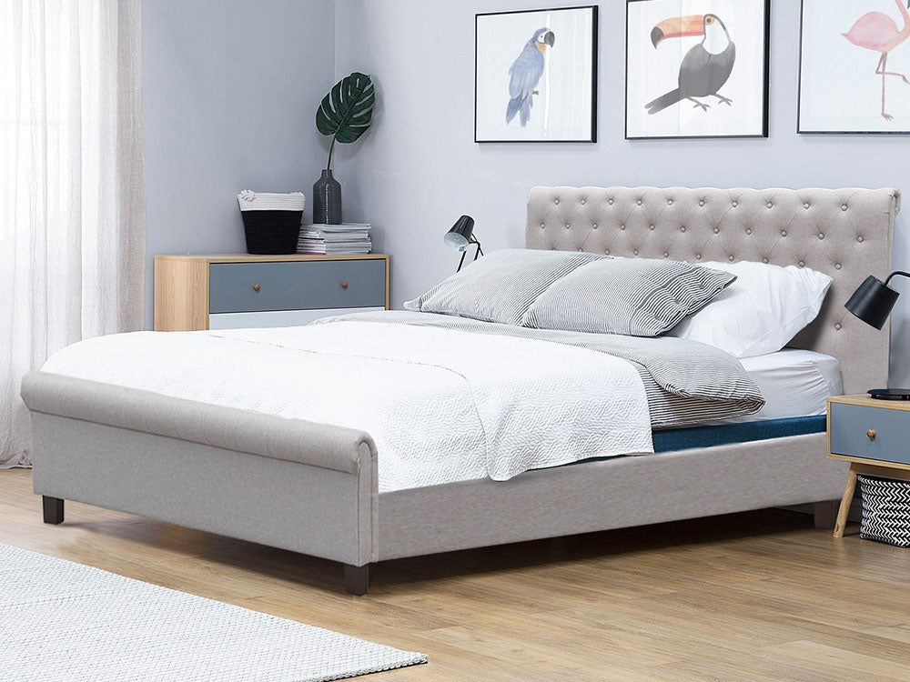 EGMONT King Bed Frame - LIGHT GREY