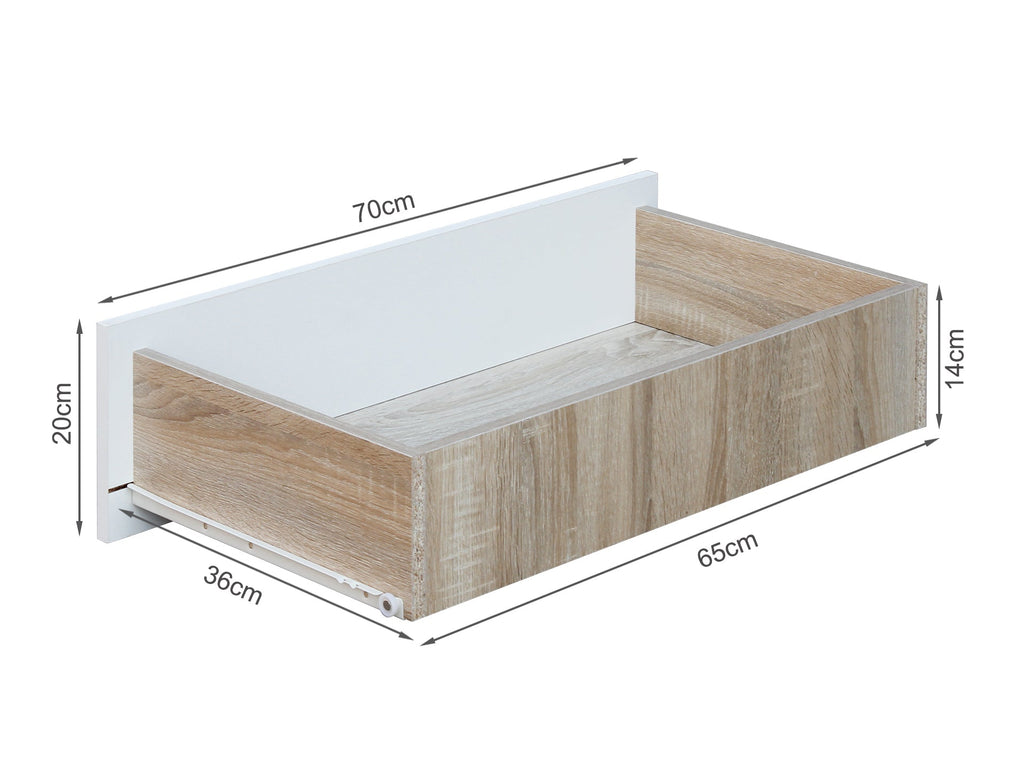 Bram Low Boy 6 Drawer Chest Dresser - Oak + White