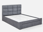 MUSALA Queen Bed Frame with Storage - DARK GREY