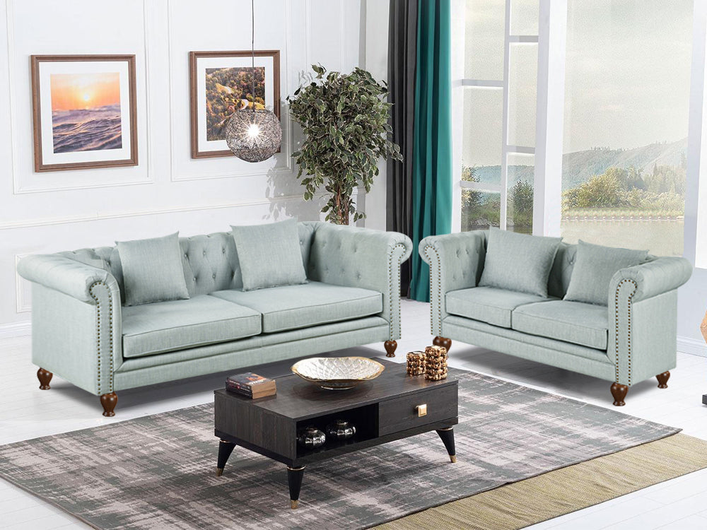 VAGAS Sofa Set 2PCS - LIGHT GREY