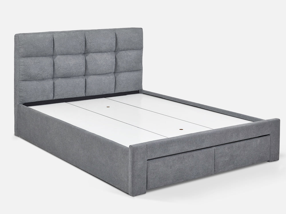 MUSALA King Bed Frame with Storage - DARK GREY