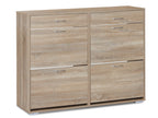 Rotoroa 6 Drawer Shoe Cabinet Storage Rack - Oak