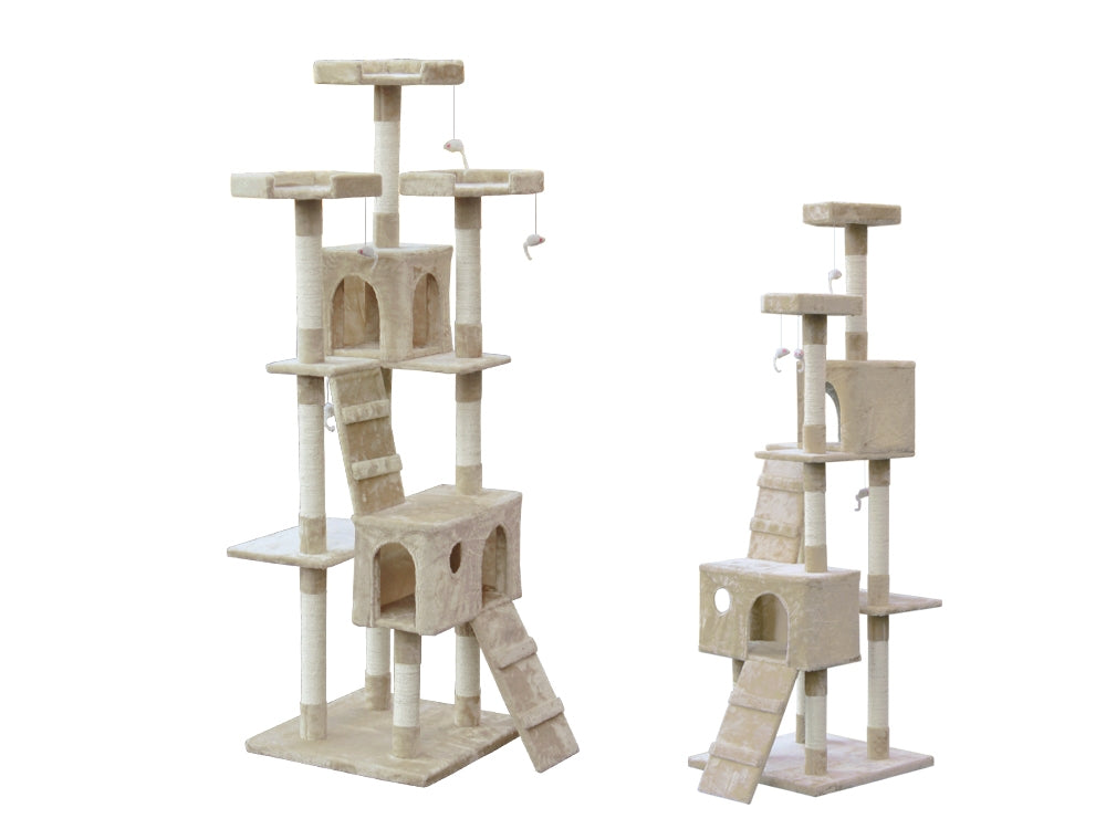 BINGO Cat Tree House 185cm 7 Levels - BEIGE