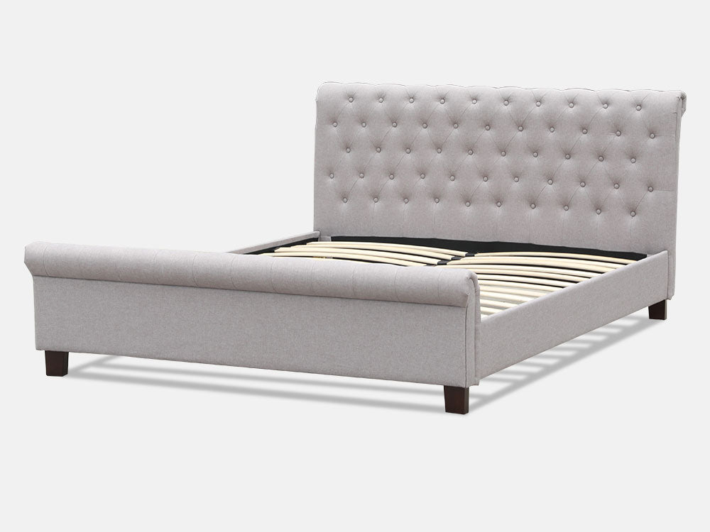 EGMONT King Bed Frame - LIGHT GREY