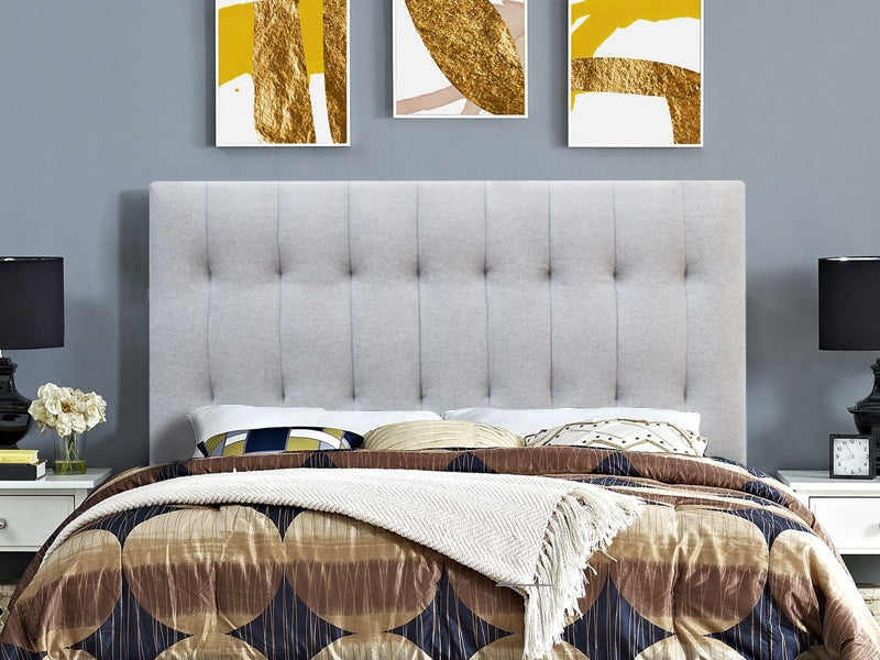 LISA SUPER KING Stand-alone Fabric Headboard - LIGHT GREY