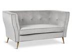 OSLO 2 Seater Velvet Sofa - LIGHT GREY