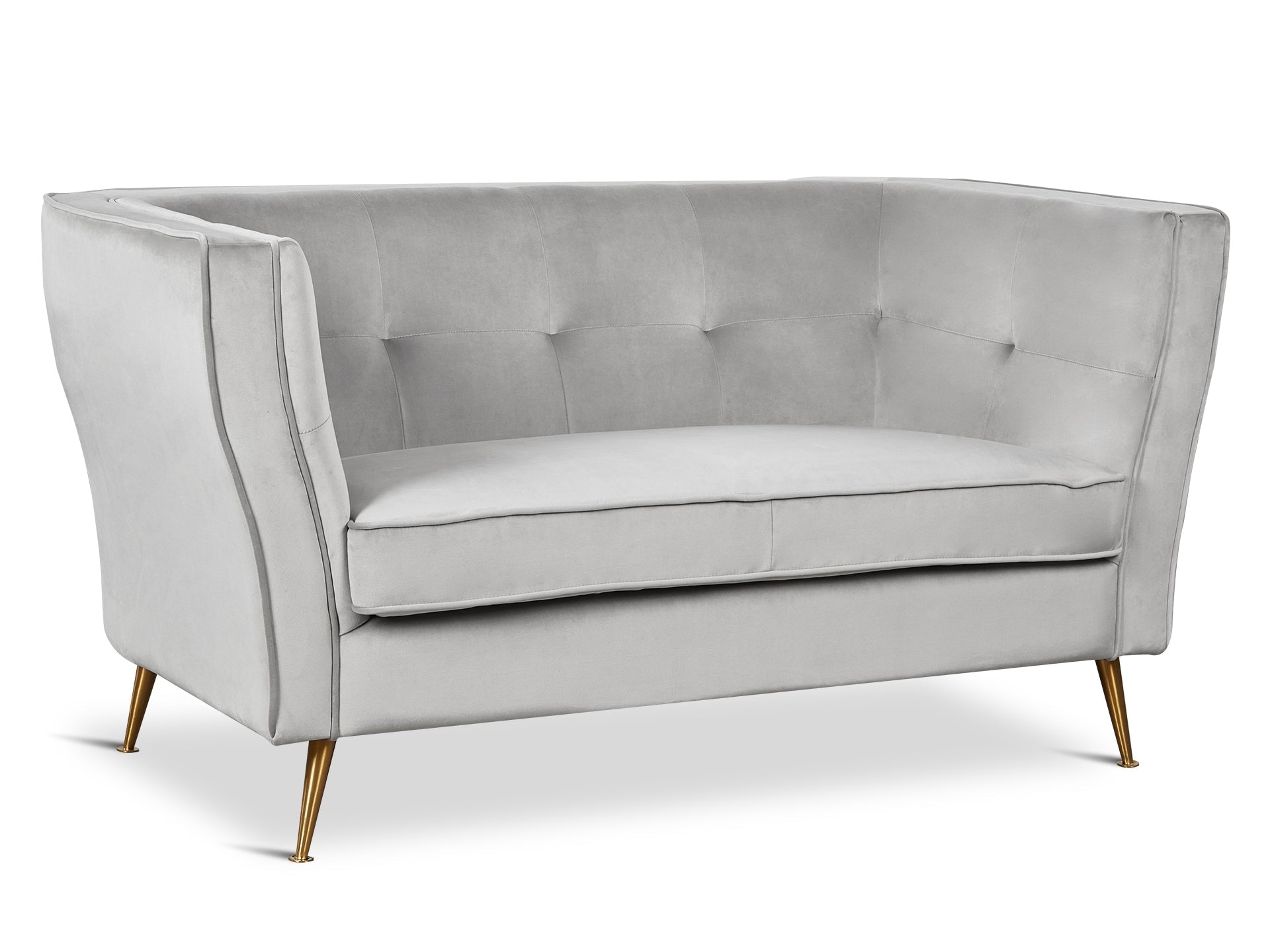 OSLO 2 Seater Velvet Sofa - LIGHT GREY