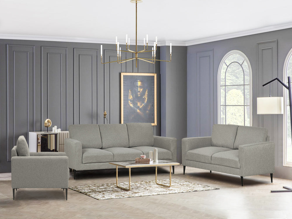 Toronto 3 Piece Sofa Set - Light Grey