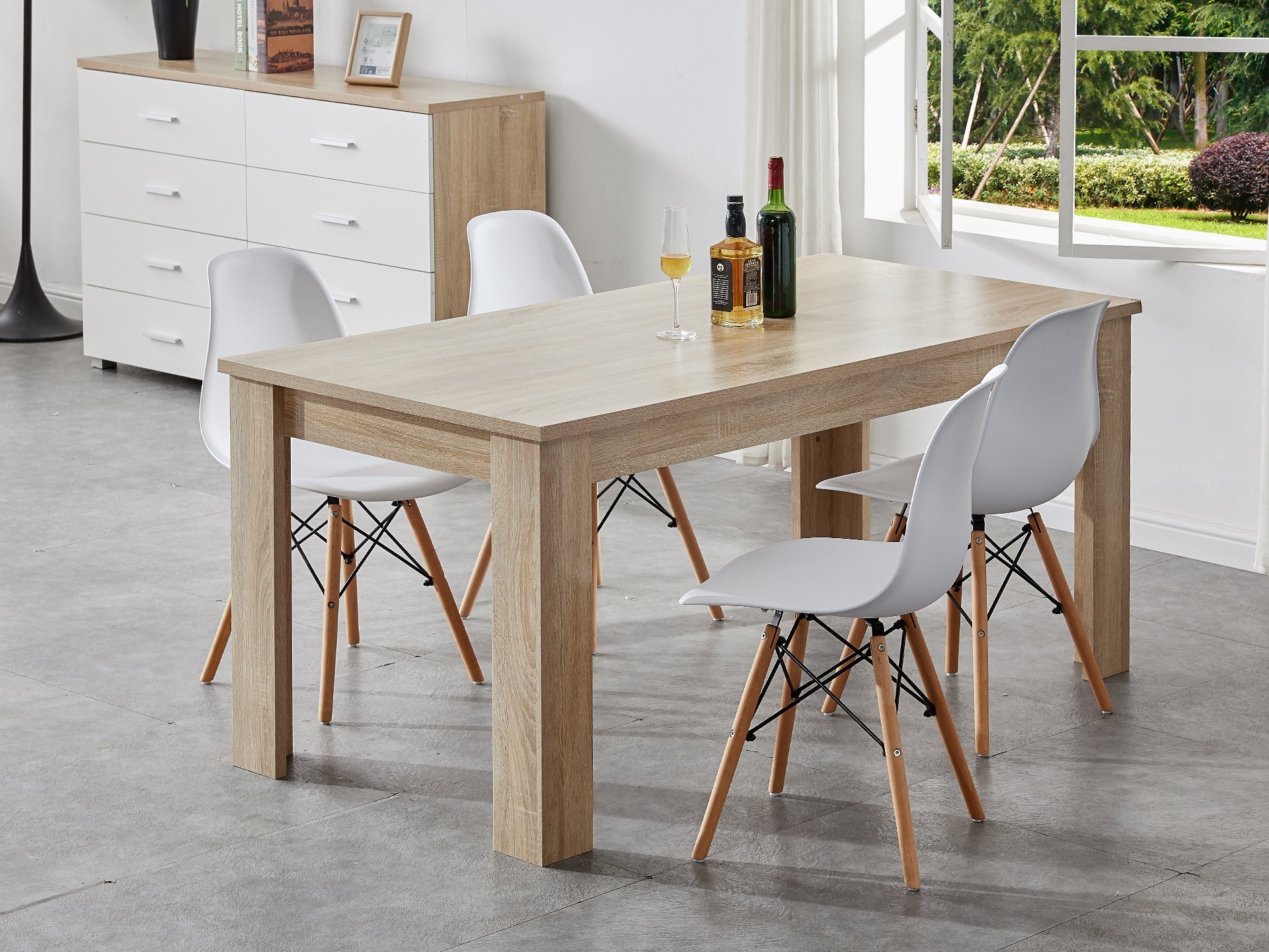 Azar Dining Table Rectangle 160 x 80cm - Oak
