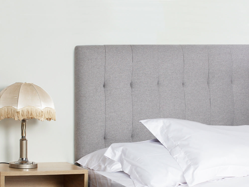 LISA KING Stand-alone Fabric Headboard - LIGHT GREY