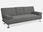 VENICE 3 Seater Sofa bed with Cup Holders - DARK GREY