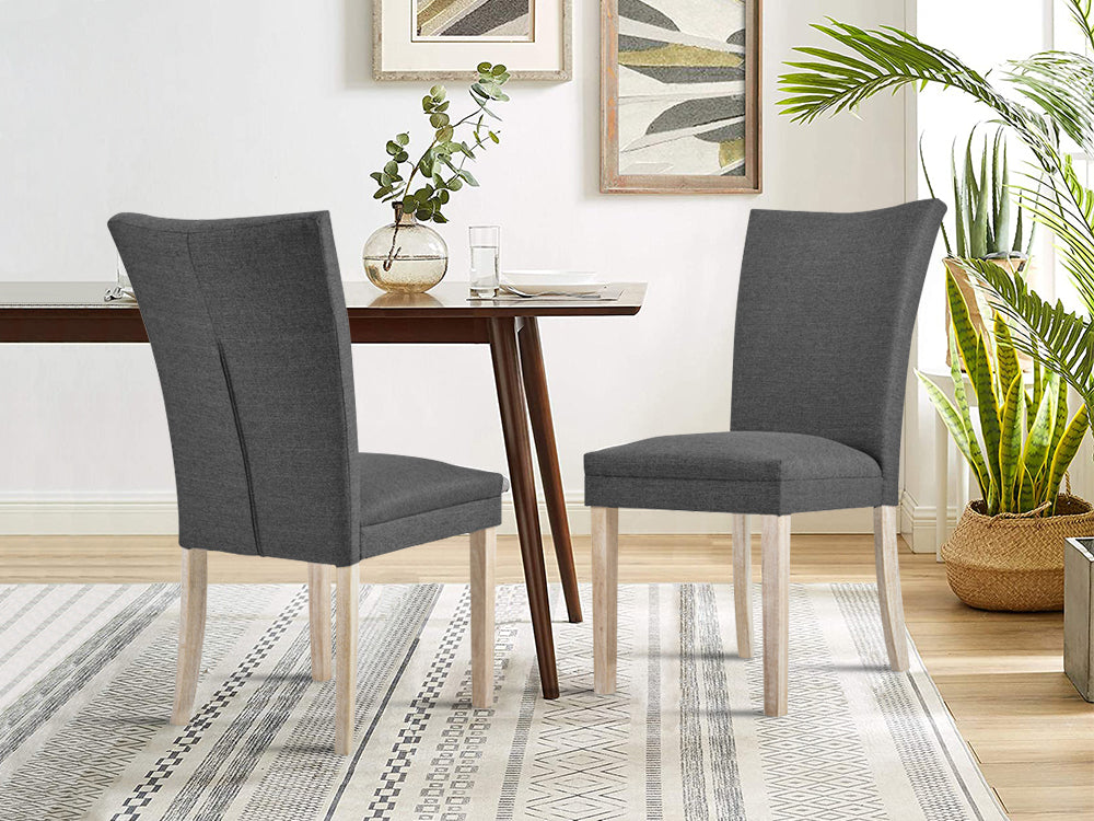 Grace Upholstered Dining Chair - Set of 2 - Dark Grey
