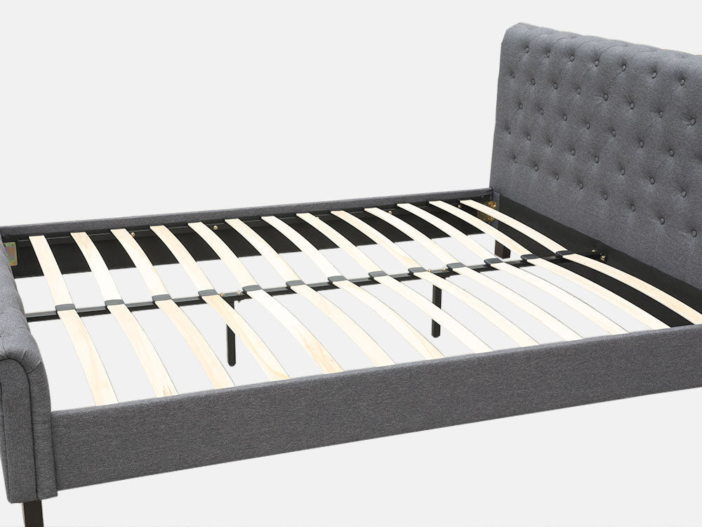 EGMONT Queen Bed Frame - DARK GREY