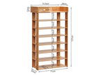 TAHUNA 8 Tiers Shoe Rack Organiser Storage Shelf - Oak
