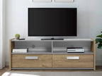TOMMIE 1.4M Entertainment Unit - Cement + Oak