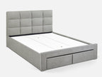 MUSALA Queen Bed Frame with Storage - LIGHT GREY