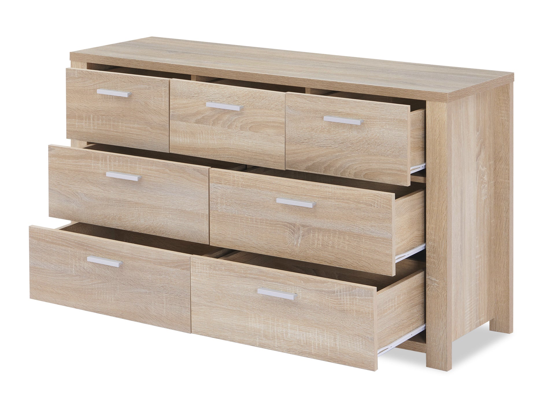 Sagano Low Boy 7 Drawers - Oak
