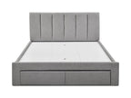 HLOLELA King Bed Frame with Storage - LIGHT GREY