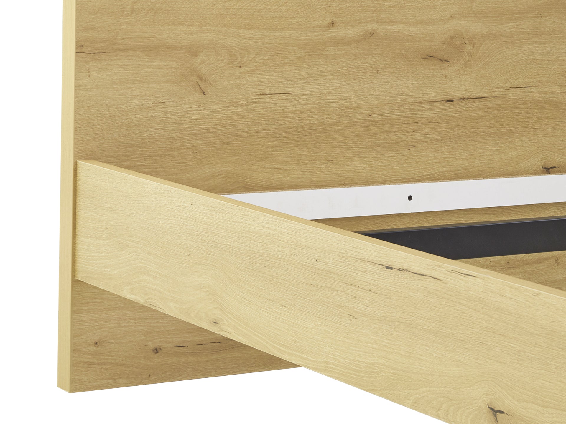 FROHNA King Wooden Bed Frame - Oak