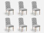 LAYLA 6PCS Velvet Dining Chair - GREY