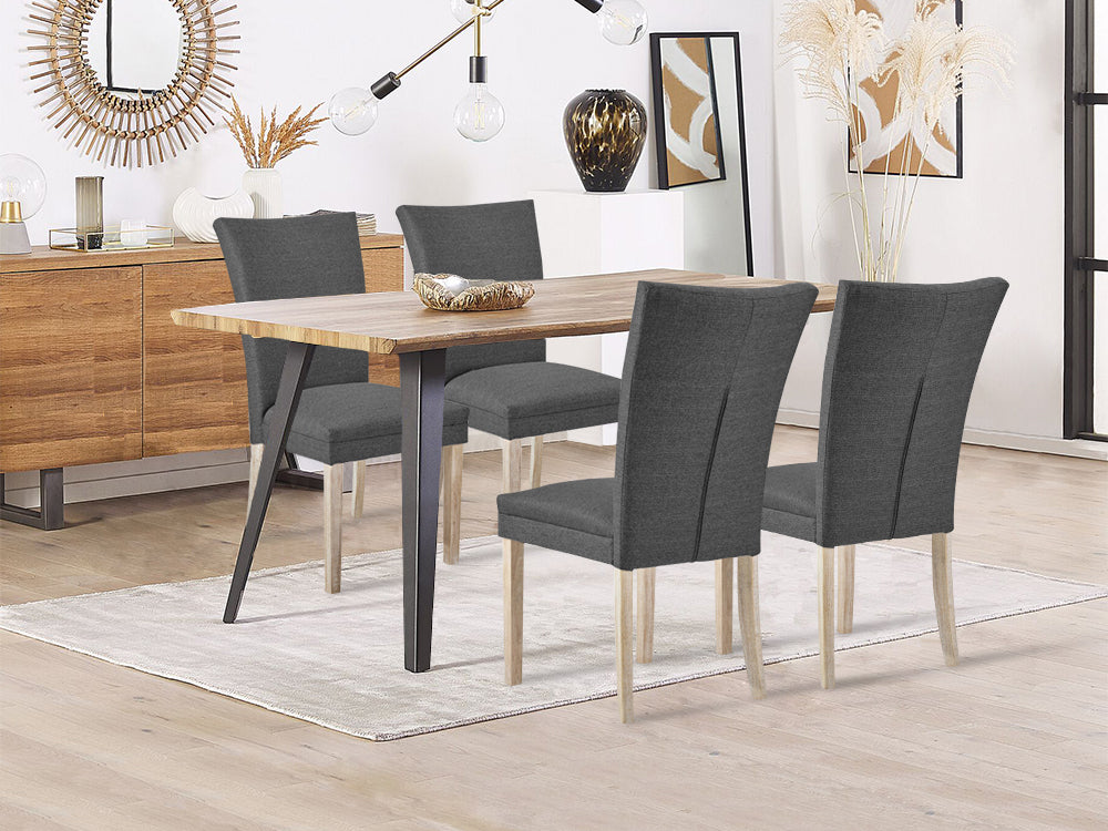 Grace Upholstered Dining Chair - Set of 2 - Dark Grey