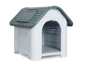 Medium Plastic Dog House with Window - Grey