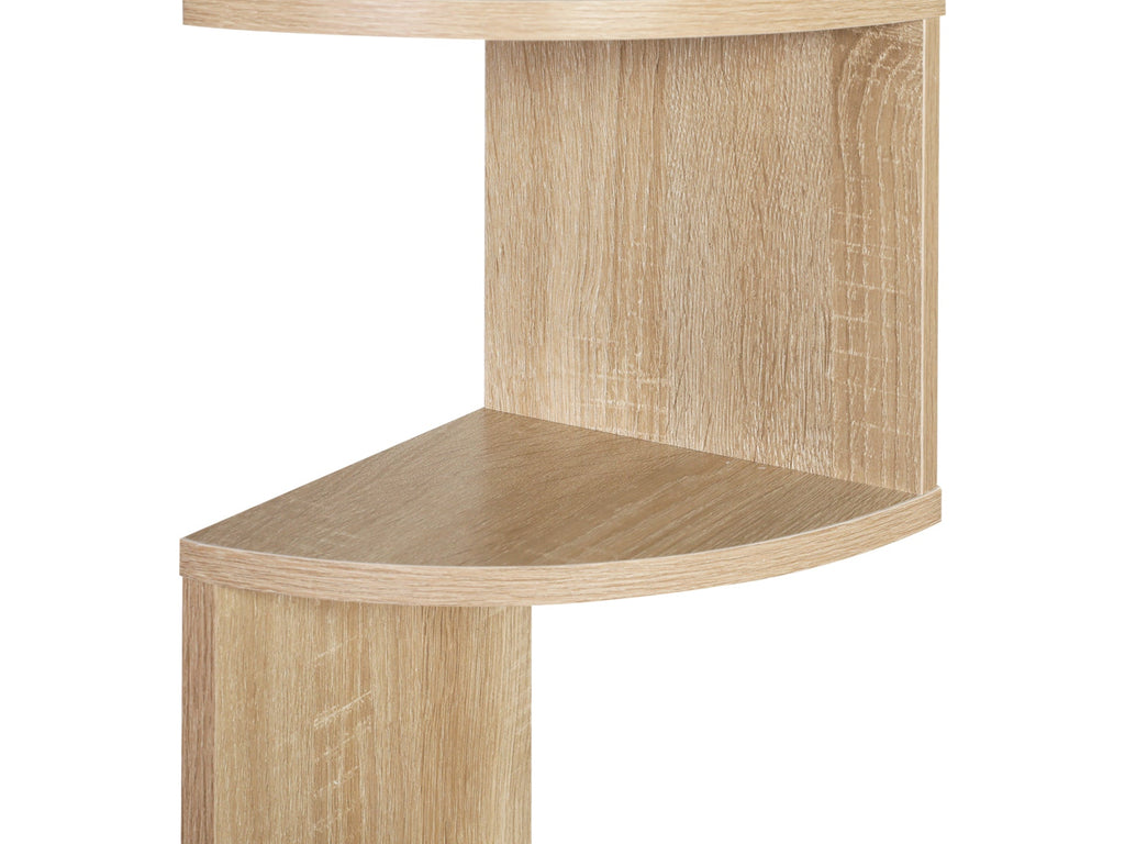 Nemi 5-Tier Wall Mounted Corner Shelf - Oak