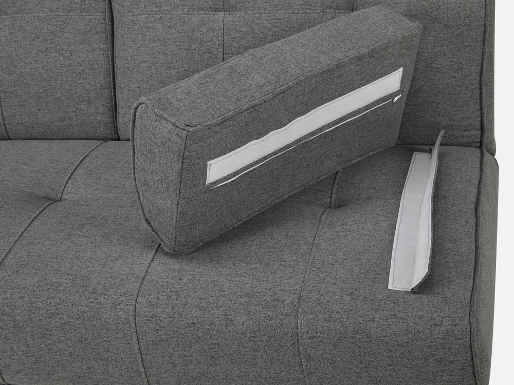 VENICE 3 Seater Sofa bed with Cup Holders - DARK GREY