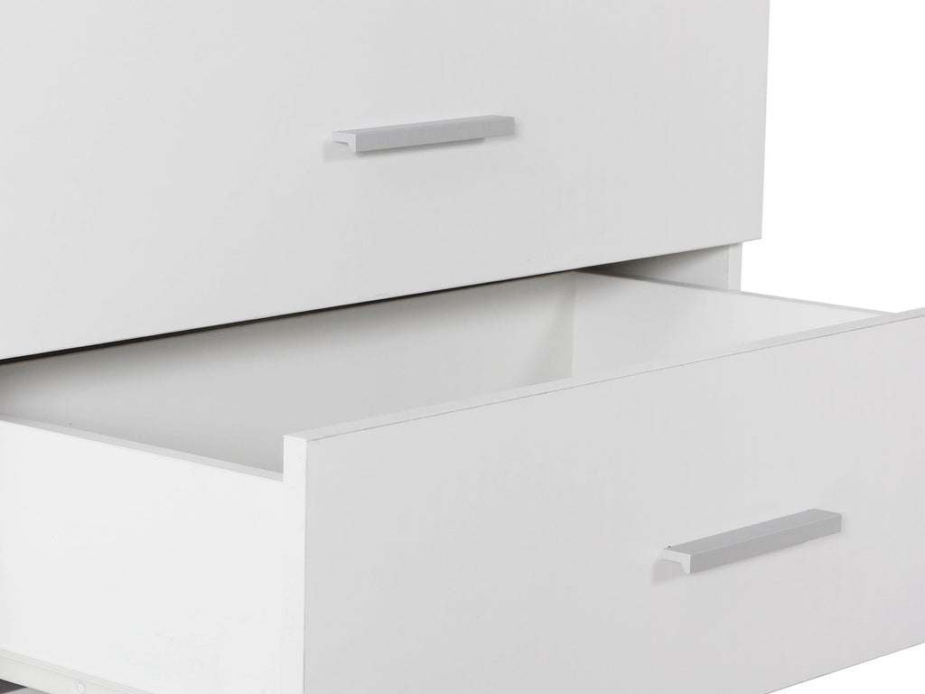 Bram Tallboy 5 Drawer Chest Dresser - White