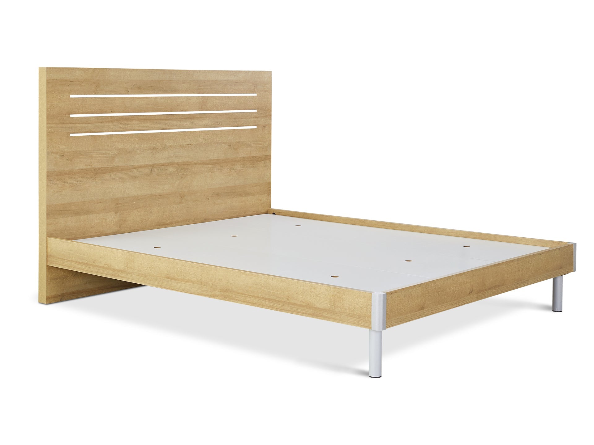 MAKALU King Wooden Bed Frame - Oak