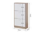 Matilda 3 Drawer Shoe Cabinet Storage Rack - Oak