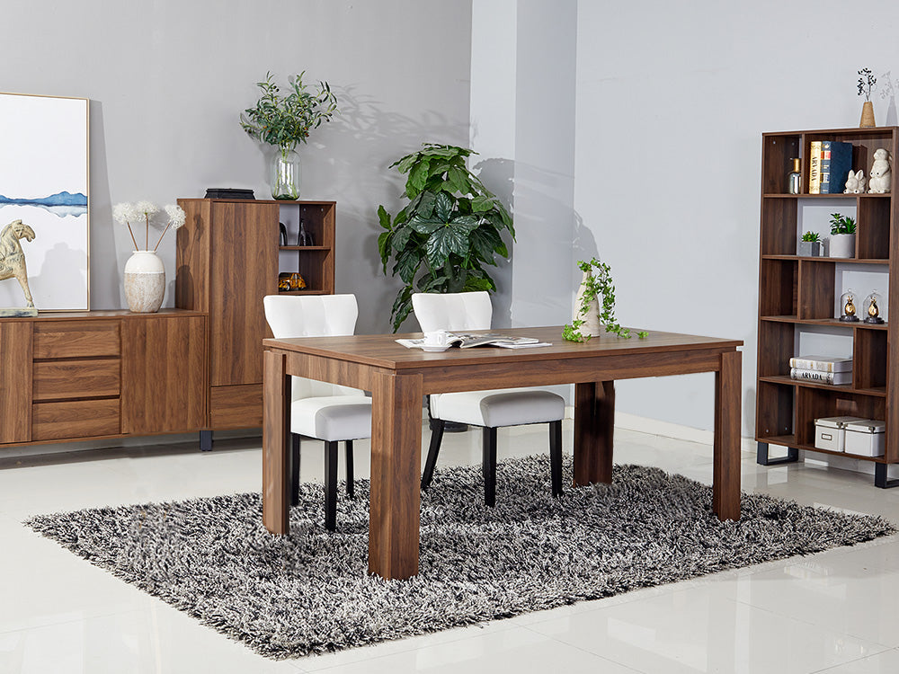 AZAR Dining Table Rectangle 180 x 90cm - WALNUT