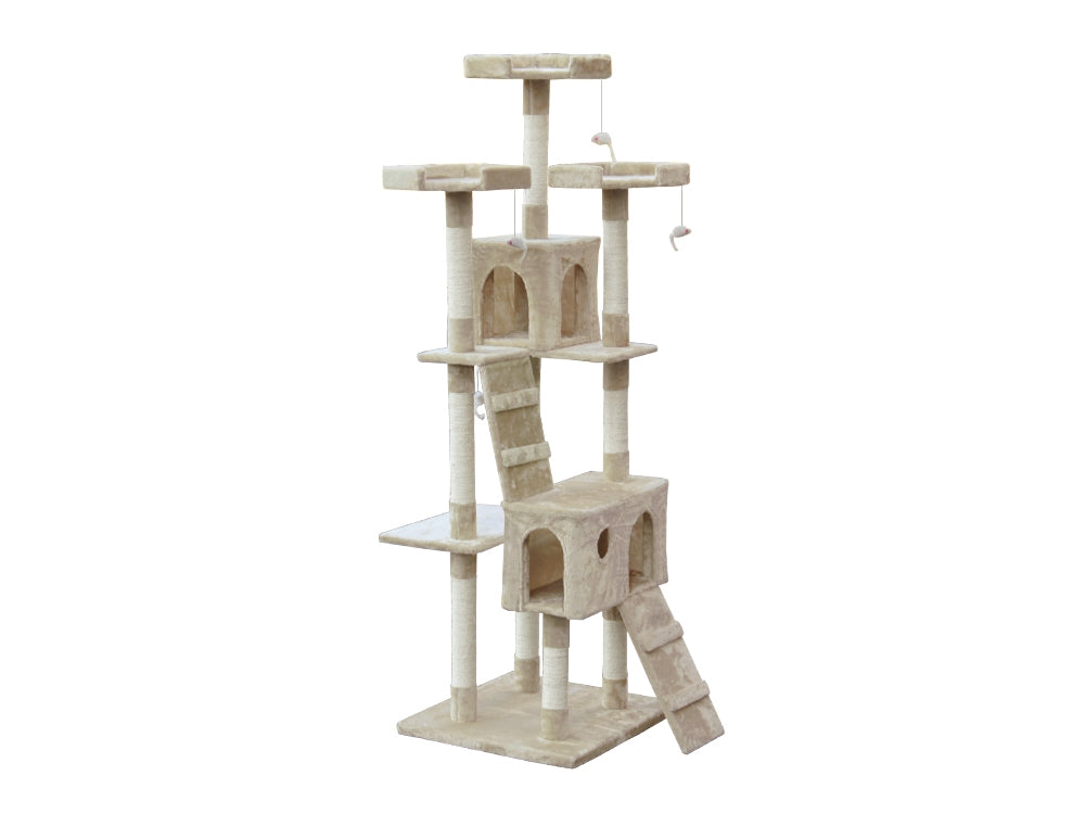 BINGO Cat Tree House 185cm 7 Levels - BEIGE